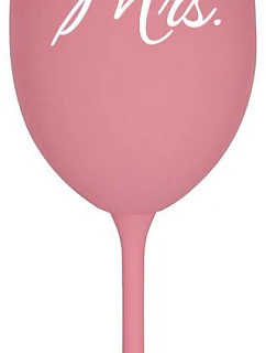 MRS. - růžová sklenice na víno 350 ml