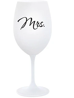 MRS. - bílá sklenice na víno 350 ml