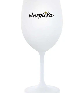 VÍNOPIČKA - bílá sklenice na víno 350 ml