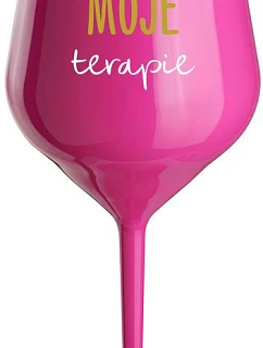 MOJE TERAPIE - růžová nerozbitná sklenice na víno 470 ml