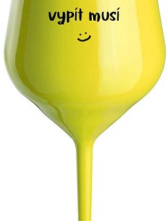 NĚKDO TO VYPÍT MUSÍ - žlutá nerozbitná sklenice na víno 470 ml