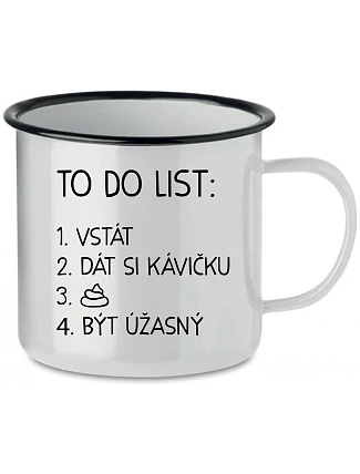 TO DO LIST:  BÝT ÚŽASNÝ - bílý plecháček 350 ml