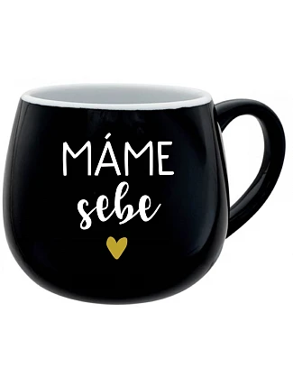 MÁME SEBE - černý keramický hrníček 300 ml