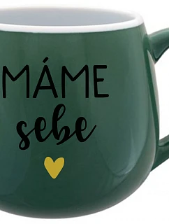 MÁME SEBE - zelený keramický hrníček 300 ml