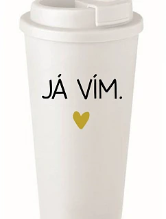 JÁ VÍM. - bílý termohrnek 475 ml