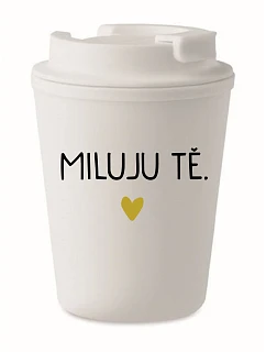 MILUJU TĚ. - bílý termohrnek 300 ml