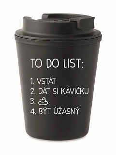 TO DO LIST: BÝT ÚŽASNÝ - černý termohrnek 300 ml