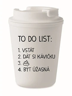 TO DO LIST: BÝT ÚŽASNÁ - bílý termohrnek 300 ml