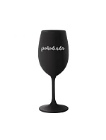 POHODINDA - černá sklenice na víno 350 ml