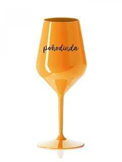 POHODINDA - oranžová nerozbitná sklenice na víno 470 ml