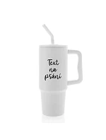 TEXT NA PŘÁNÍ - bílý cestovní termohrnek 900 ml