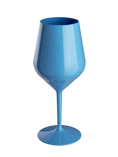 Modrá nerozbitná plastová sklenice na víno 470 ml 6pack