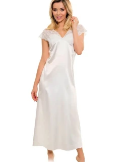 Dámská saténová košilka s krajkou Mactan Ecru - Kalimo