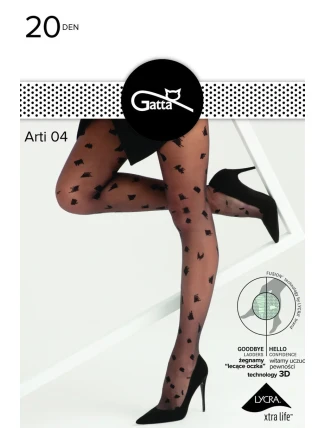 Dámské punčochové kalhoty Arti 04 Černá vzor - Gatta Dámské punčochové kalhoty Arti 04 Černá vzor - Gatta