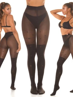 Dámské sexy punčocháče "Hearts" SH6718 černé - In-StyleFashion