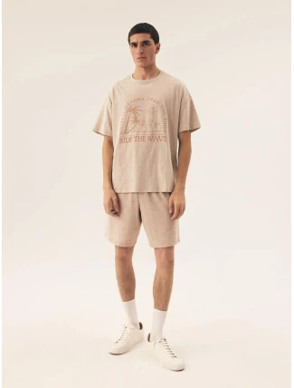 Pánské pyžamo Core 42604  02X Béžová vzor - Henderson