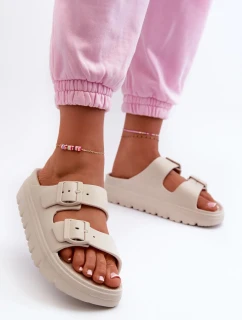 Dámské pantofle / nazouváky 24SD97-5610 Béžová - NEWS