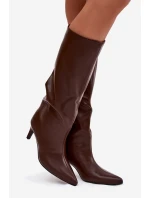 Dámské kozačky na podpatku CLS-573/C-356 Hnědá . Joalice Paris Dámské kozačky na podpatku CLS-573/C-356 Hnědá . Joalice Paris