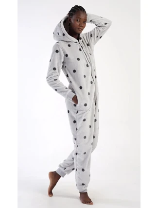 Dámský overal Puntík Šedá vzor - Vienetta