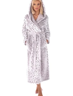 Dámský župan 3956 irbis s kapucí vzorovaný - Vestis