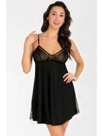 Dámská noční košilka Inessa K823 Černá - Gorsenia Dámská noční košilka Inessa K823 Černá - Gorsenia