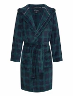 Pánský župan Nickel 43373 Tmavě modrá se zelenou vzor - Henderson