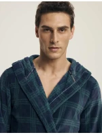 Pánský župan Nickel 43373 Tmavě modrá se zelenou vzor - Henderson