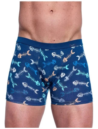 Pánské boxerky Tattoo Fishbone 280/247 Tmavě modrá vzor - Cornette