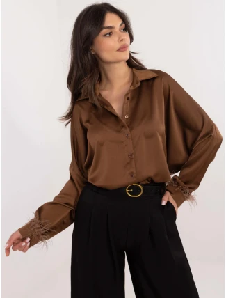 Dámská košile DHJ KS 16879.37 Tmavě hnědá - FPrice Dámská košile DHJ KS 16879.37 Tmavě hnědá - FPrice