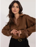 Dámská košile DHJ KS 16879.37 Tmavě hnědá - FPrice Dámská košile DHJ KS 16879.37 Tmavě hnědá - FPrice