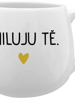 MILUJU TĚ. - bílý keramický hrníček 300 ml