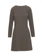 Dámské šaty S419 Khaki tmavě zelená - Stylove