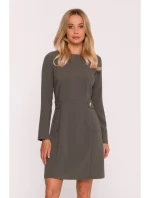 Dámské šaty S419 Khaki tmavě zelená - Stylove