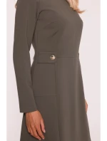 Dámské šaty S419 Khaki tmavě zelená - Stylove