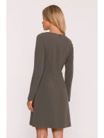 Dámské šaty S419 Khaki tmavě zelená - Stylove