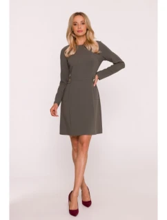 Dámské šaty S419 Khaki tmavě zelená - Stylove