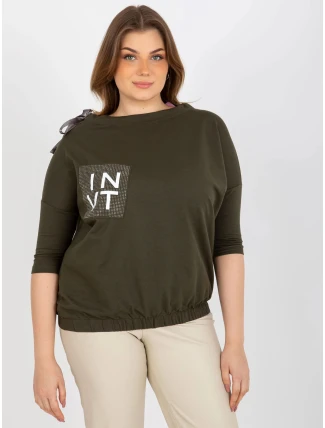 Dámská halenka EM BZ HW 20 478.42P Khaki tmavě zelená - FPrice Dámská halenka EM BZ HW 20 478.42P Khaki tmavě zelená - FPrice