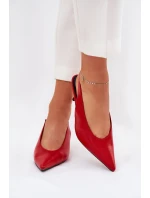 Dámské lodičky s otevřenou patou SQC-221 Červená - GIVANA
