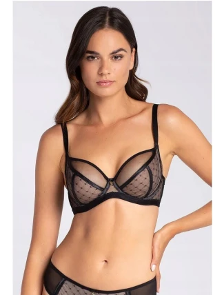 Dámská podprsenka NANCY 01 Černá s béžovou - Gatta Dámská podprsenka NANCY 01 Černá s béžovou - Gatta