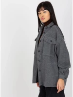 Dámská kabátová košile DN KS 4005.99P Tmavě šedá - FPrice