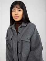 Dámská kabátová košile DN KS 4005.99P Tmavě šedá - FPrice