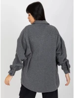 Dámská kabátová košile DN KS 4005.99P Tmavě šedá - FPrice