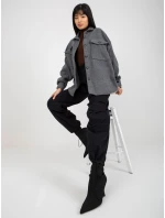 Dámská kabátová košile DN KS 4005.99P Tmavě šedá - FPrice