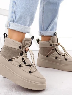 Dámské sněhule na platformě WOL280B Béžová - Potocki