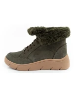 Dámské kotníkové zateplené boty F30232 1020 400Tmavě zelená s hnědou - Scholl