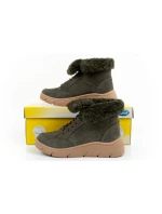 Dámské kotníkové zateplené boty F30232 1020 400Tmavě zelená s hnědou - Scholl