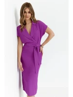 Košilové šaty s páskem S363 levandulová - Stylove