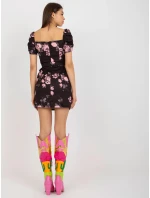 Dámské šaty LK SK 508641.29 Černá s růžovou vzor - FPrice