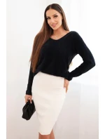 Dámská viskózová sukně ZS5185 smetanová - Kesi Dámská viskózová sukně ZS5185 smetanová - Kesi