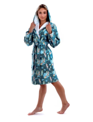 Dámský župan 3151 Oahu s kapucí - Vestis Dámský župan 3151 Oahu s kapucí - Vestis